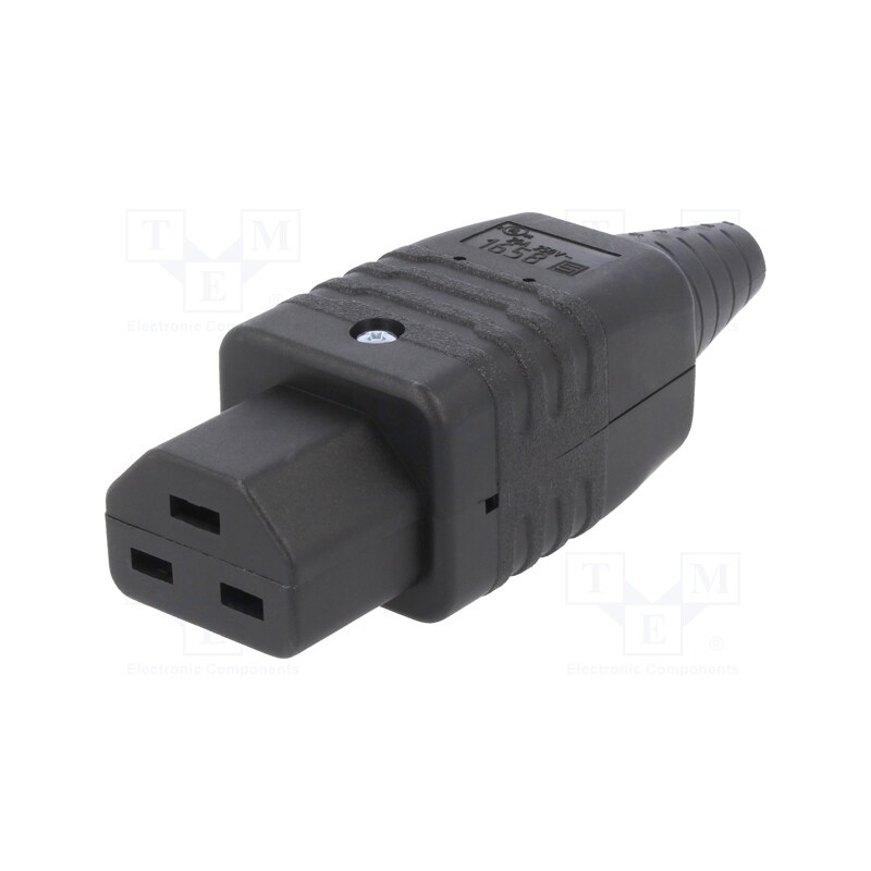 1 pcs x SCHURTER - 1658 - Connector: AC supply, plug, female, 16A, 250VAC, IEC 60320, black