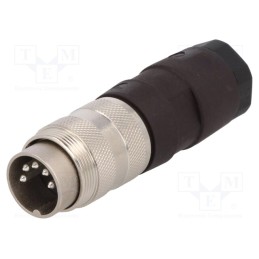 1 pcs x AMPHENOL - T3360020U - Connector: M16, plug, male, soldering, for cable, PIN: 5, 5A, 100V