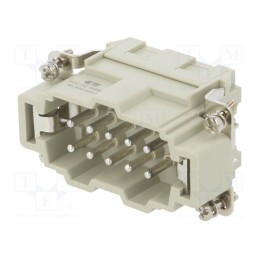 1 pcs x TE Connectivity - HE-010-MS - Connector: HDC, contact insert, male, HE, PIN: 10, 10+PE, size 4, 16A