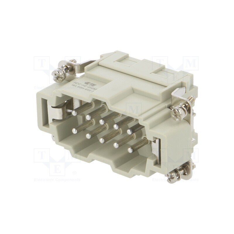 1 pcs x TE Connectivity - HE-010-MS - Connector: HDC, contact insert, male, HE, PIN: 10, 10+PE, size 4, 16A