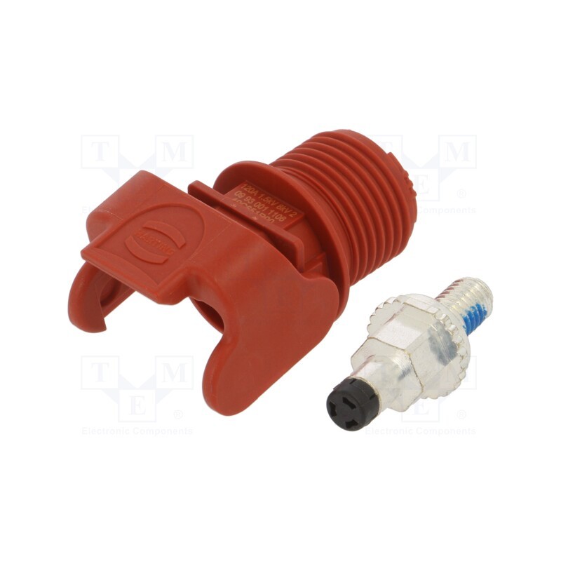 1 pcs x HARTING - 9930011106 - Socket, DC supply, Han® S,Han® S 120, male, PIN: 1, swivel, screw