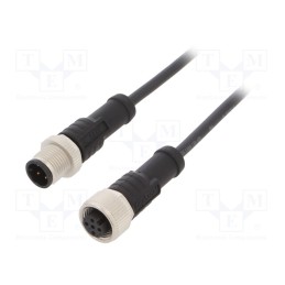 1 pcs x AMPHENOL LTW - M12A04ML-12AFL-SBA05 - Cable: for sensors/automation, PIN: 4, M12-M12, 0.5m, plug, plug