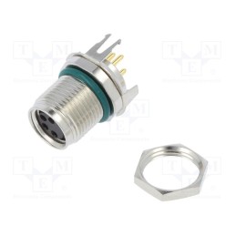1 pcs x AMPHENOL LTW - M8S-04PFFP-SF8001 - Connector: M8, female, PIN: 4, straight, on PCBs, socket, 4A, IP68