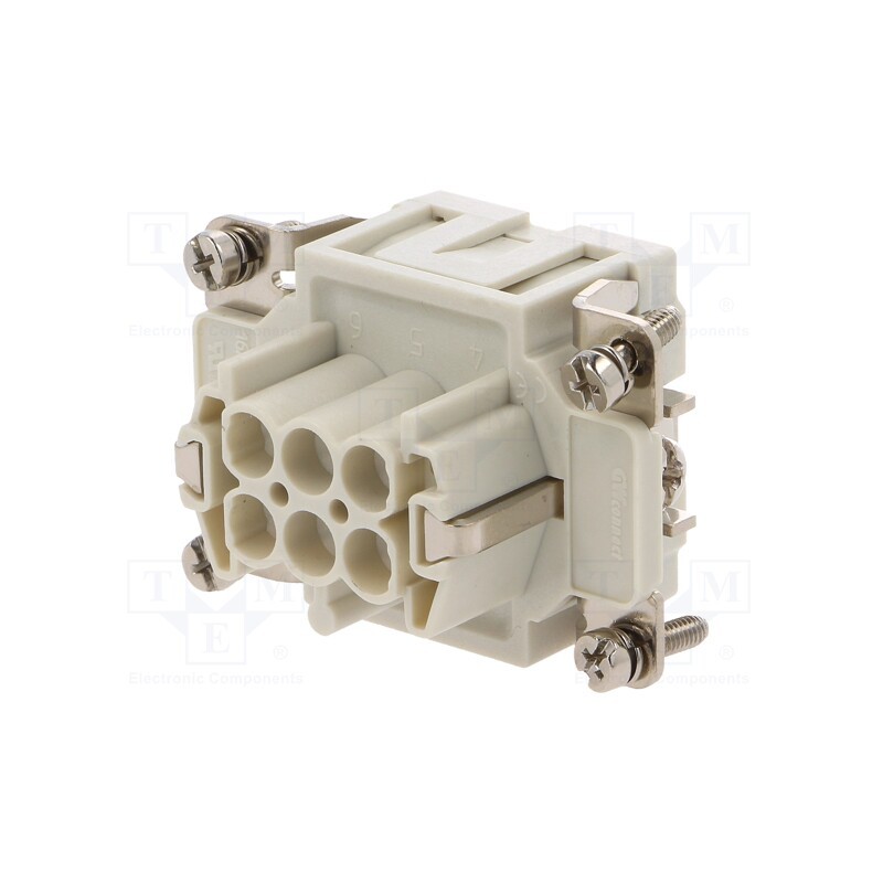 1 pcs x MOLEX - 93601-0204 - Connector: HDC, contact insert, female, S-EP, PIN: 6, 6+PE, size 6B