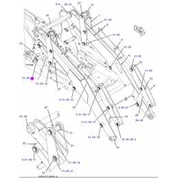 Cat excavator arm actuator pin lad 3224583 cva