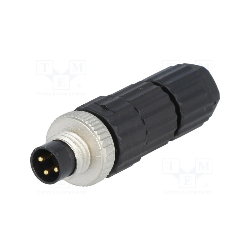 1 pcs x HIRSCHMANN - 933406100 ELST 3008 V - Connector: M8, male, PIN: 3, straight, for cable, plug, E, 4A, IP67