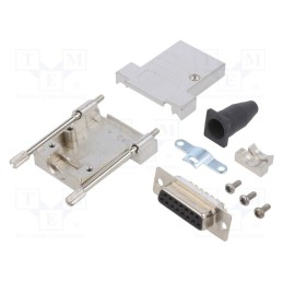 1 pcs x ENCITECH - 6355-0040-32 - D-Sub, PIN: 15, plug, female, soldering, for cable, black