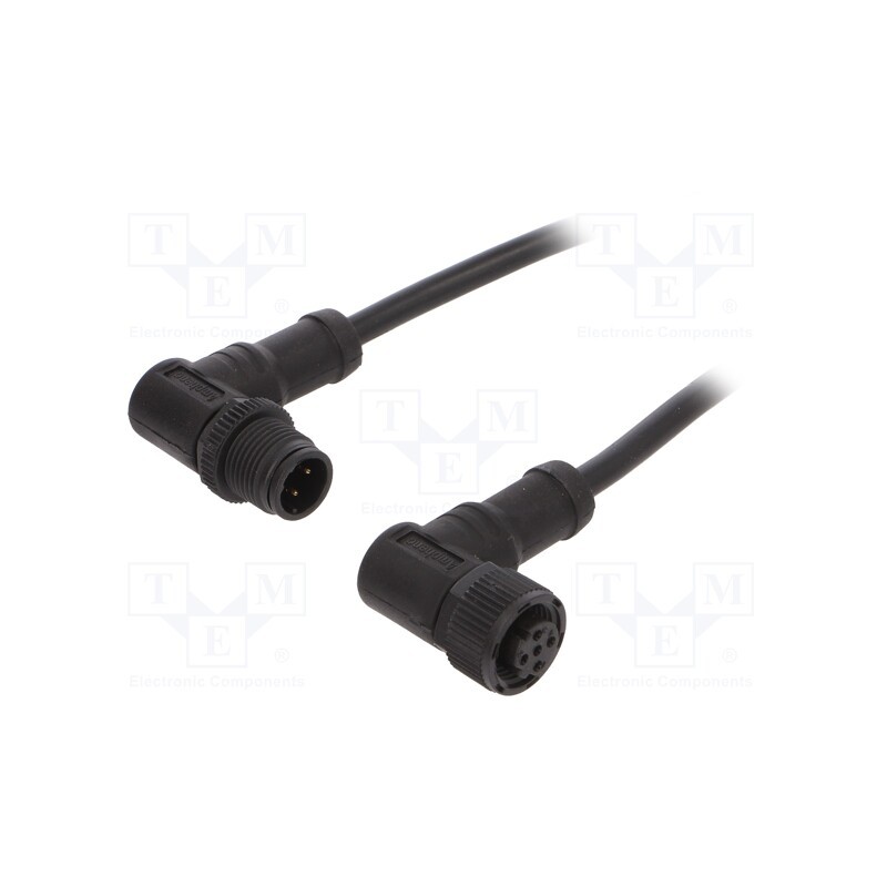 1 pcs x AMPHENOL LTW - MSDP04MR-SDPFR-SD001 - Cable: for sensors/automation, PIN: 4, M12-M12, D code-Ethernet