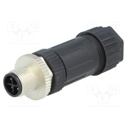 1 pcs x AMPHENOL LTW - M12S-04BMMB-SL7002 - Plug, M12, PIN: 4, male, S code-Power, for cable, screw terminal