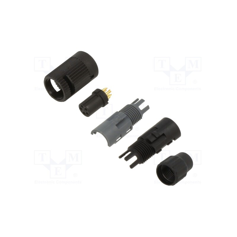 1 pcs x BINDER - 99 0996 102 05 - Connector: circular, 710, 125V, PIN: 5, plug, female, soldering, 3A