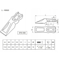 Universal tooth for a mini excavator