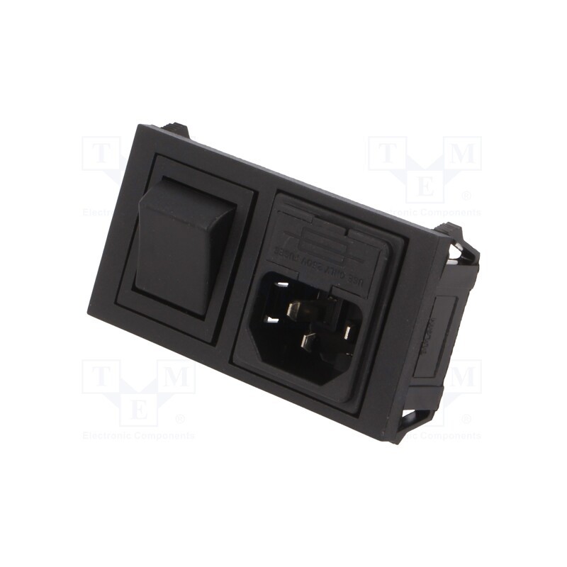 1 pcs x BULGIN - BZH01/Z0000/10 - Connector: AC supply, socket, male, 10A, 250VAC, IEC 60320, C14 (E)