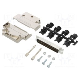 1 pcs x Amphenol Communications Solutions - L17D45PK-M-37+L717HDC62P - D-Sub HD, PIN: 62, male, angled 45°, soldering, for cable