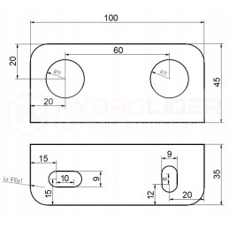 Mounting board for two Euro hydrolider sockets