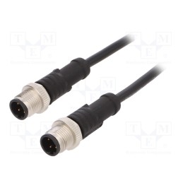 1 pcs x AMPHENOL LTW - M12D04ML-12DML-SD001 - Cable: for sensors/automation, PIN: 4, M12-M12, D code-Ethernet