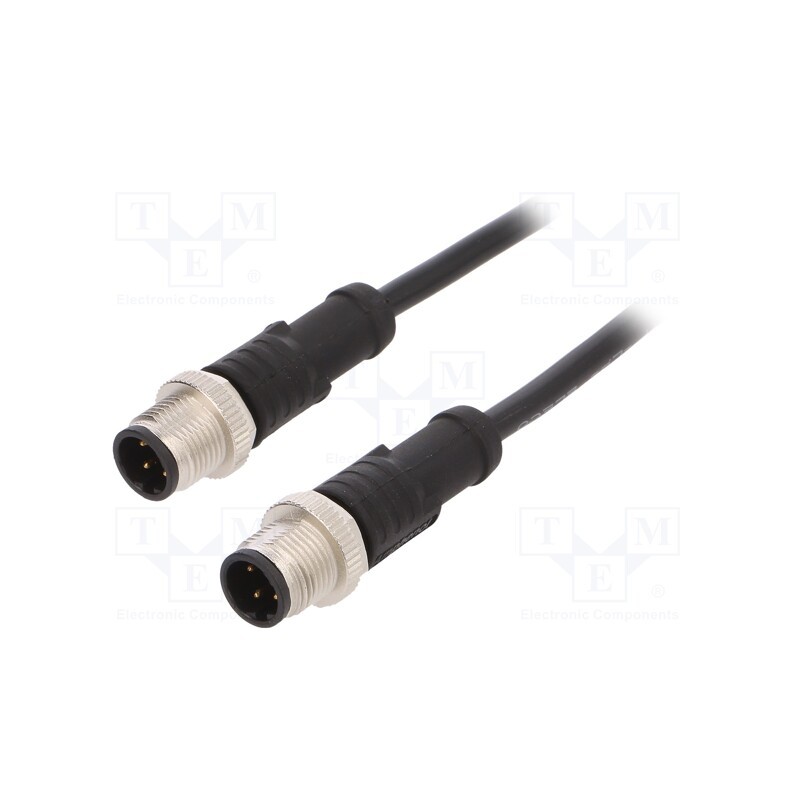 1 pcs x AMPHENOL LTW - M12D04ML-12DML-SD001 - Cable: for sensors/automation, PIN: 4, M12-M12, D code-Ethernet