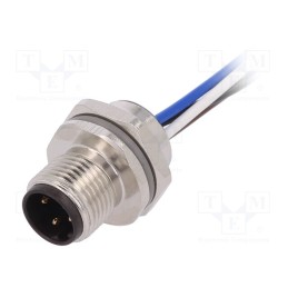 1 pcs x TE Connectivity - T4171210504-001 - Socket, M12, PIN: 4, male, D code-Ethernet, cables, IP67, straight