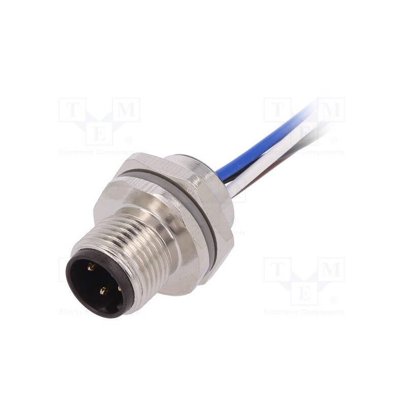 1 pcs x TE Connectivity - T4171210504-001 - Socket, M12, PIN: 4, male, D code-Ethernet, cables, IP67, straight