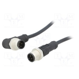 1 pcs x AMPHENOL LTW - M12A04ML-12AMR-SD001 - Cable: for sensors/automation, PIN: 4, M12-M12, 1m, plug, plug, 250V