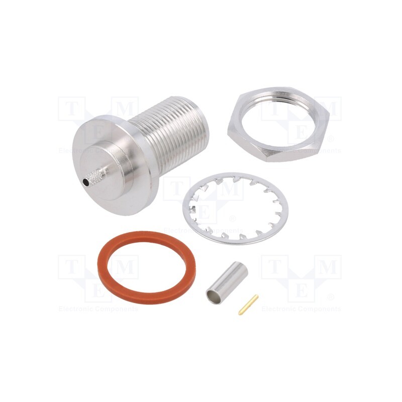 1 pcs x AMPHENOL RF - 172129 - Socket, N, female, straight, 50Ω, crimped, PTFE, gold-plated