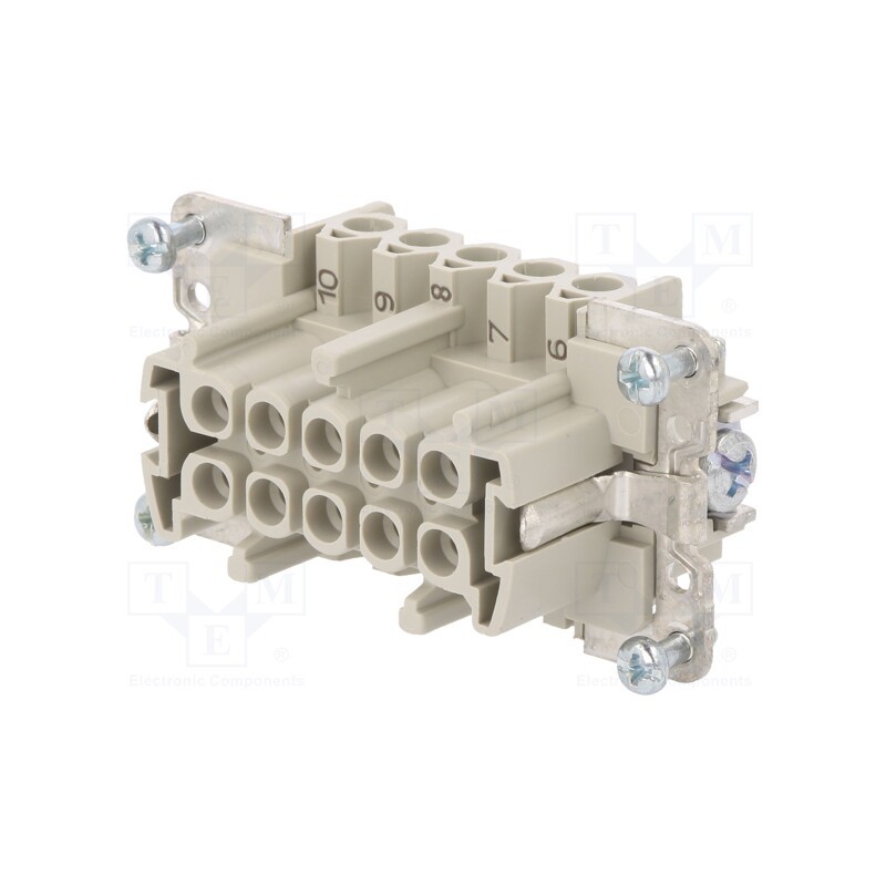 1 pcs x WIELAND - 70.300.1040.0 - Connector: HDC, female, PIN: 10, size 10, contact insert, 500V, 16A