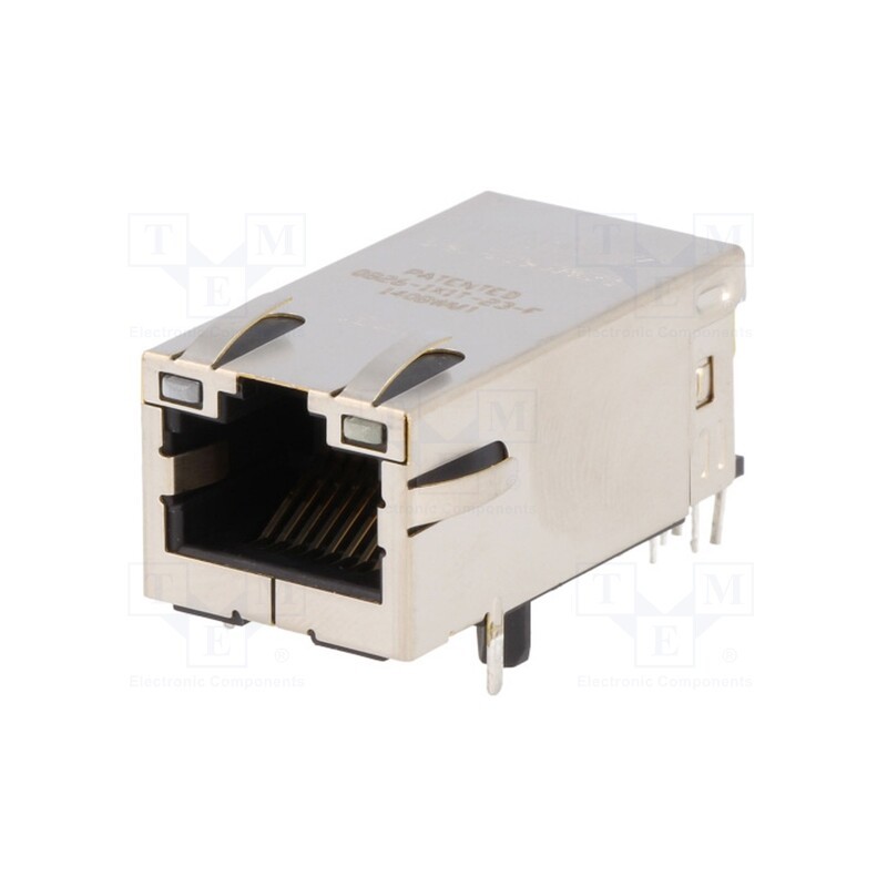1 pcs x BEL FUSE - 0826-1X1T-23-F - Socket, RJ45, PIN: 8, shielded,PoE+,with LED, Layout: 8p8c, THT