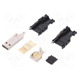 1 pcs x TE Connectivity - 2013798-1 - Plug, USB A, for cable, soldering, PIN: 4, straight