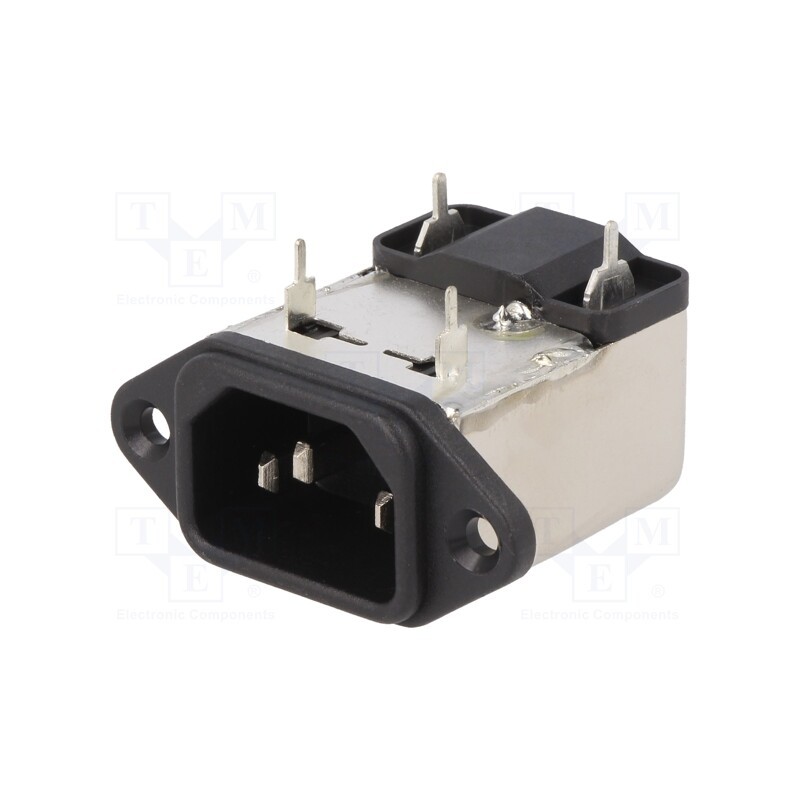 1 pcs x ROXBURGH EMC - RIX0642P - Connector: AC supply, socket, male, 6A, 250VAC, IEC 60320, C14 (E)