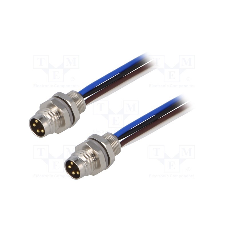 1 pcs x TE Connectivity - T4072014041-001 - Connector: M8, 0.2m, male, PIN: 4, socket, IP67, 30V