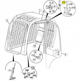 Door hinge jcb 8014 8016 8018 535 125 535 140 331 31247