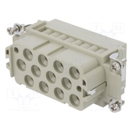 1 pcs x DEGSON ELECTRONICS - DK-12/2-FC - Connector: HDC, contact insert, female, DK, PIN: 14, 12+PE,2+PE