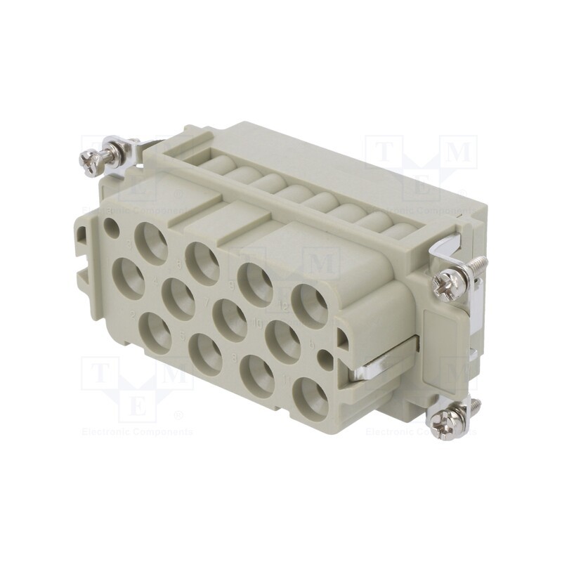 1 pcs x DEGSON ELECTRONICS - DK-12/2-FC - Connector: HDC, contact insert, female, DK, PIN: 14, 12+PE,2+PE