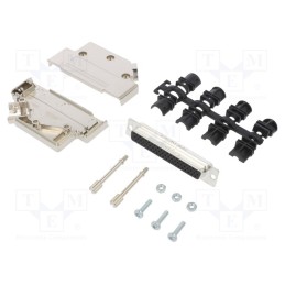 1 pcs x Amphenol Communications Solutions - L17D45PK-M-37+L77HDC62S - D-Sub HD, PIN: 62, female, angled 45°, soldering, for cabl