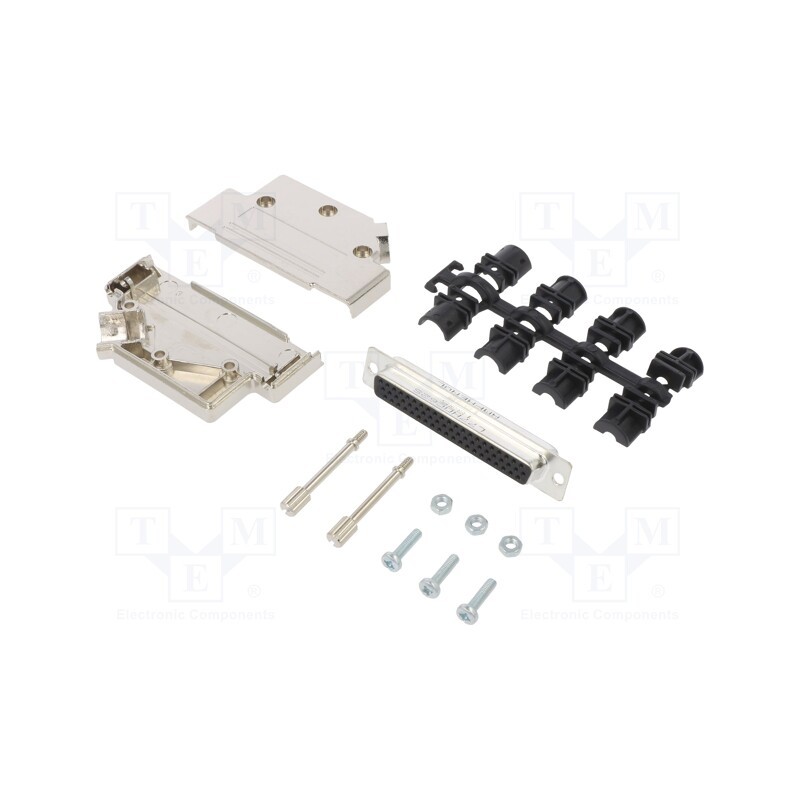 1 pcs x Amphenol Communications Solutions - L17D45PK-M-37+L77HDC62S - D-Sub HD, PIN: 62, female, angled 45°, soldering, for cabl