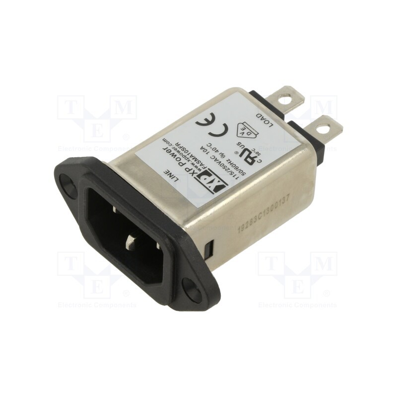 1 pcs x XP POWER - FASMA10SFR - Connector: AC supply, socket, male, 10A, 250VAC, IEC 60320, C14 (E)