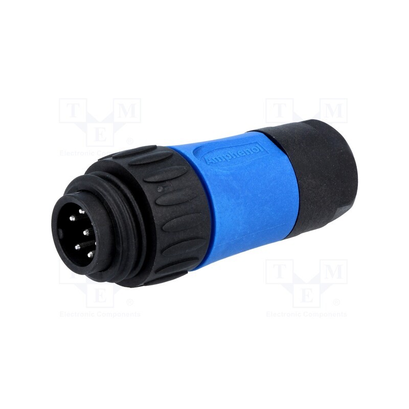 1 pcs x AMPHENOL - C01630H00611010 - Connector: circular, plug, for cable, PIN: 7, male, soldering, 250V