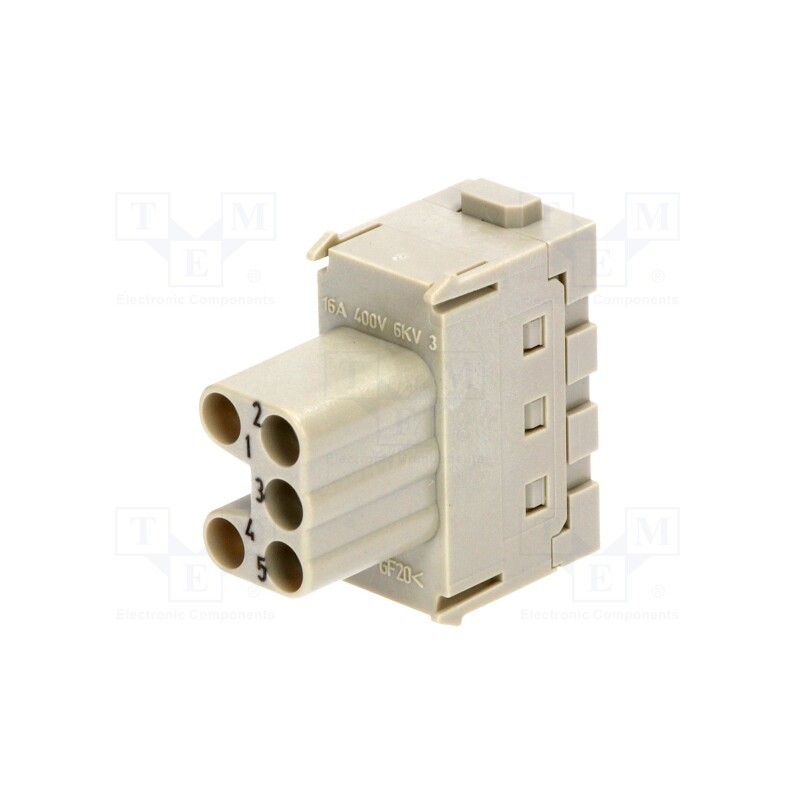 1 pcs x HARTING - 9140052716 - Connector: HDC, module, female, Han-Modular®, PIN: 5, spring clamp