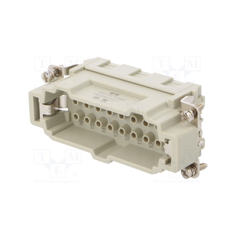 1 pcs x TE Connectivity - HE-016-MC - Connector: HDC, male, HE, PIN: 16, 16+PE, size 6, w/o contacts, 16A