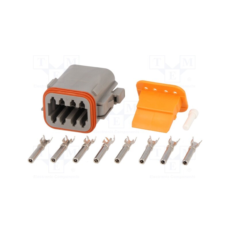 1 pcs x DEUTSCH - S-DT 06-08 SA - Connector: wire-wire, DT, female, plug, for cable, PIN: 8, crimped
