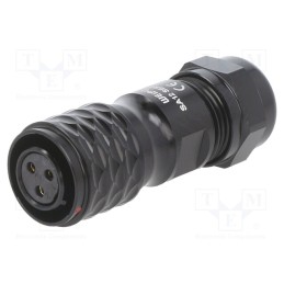 1 pcs x WEIPU - SA1210/S3IIB - Plug, SA12, female, PIN: 3, IP67, 5÷8mm, 13A, soldering, for cable