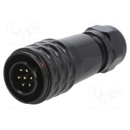 1 pcs x WEIPU - SA1210/P7IB - Plug, SA12, male, PIN: 7, IP67, 4÷6.5mm, 5A, soldering, for cable