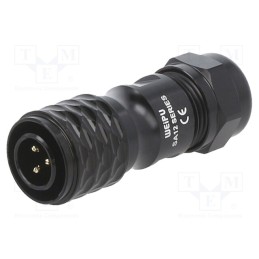 1 pcs x WEIPU - SA1210/P3IIB - Plug, SA12, male, PIN: 3, IP67, 5÷8mm, 13A, soldering, for cable, 250V