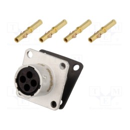 1 pcs x AMPHENOL - RT00104SNH-K - Connector: circular, RT360, socket, female, crimped, PIN: 4, 13A