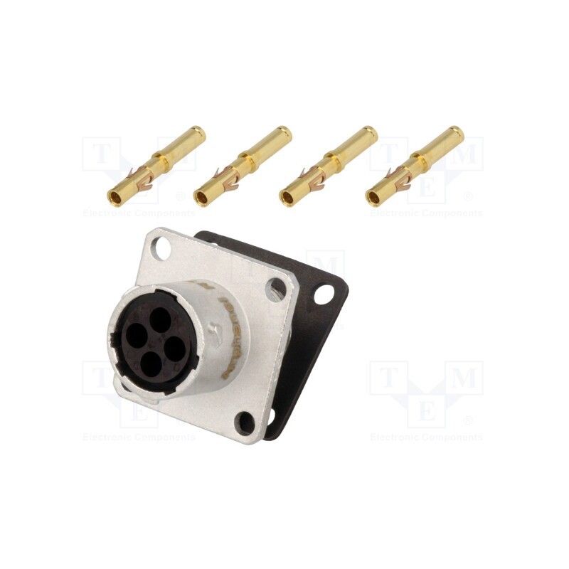 1 pcs x AMPHENOL - RT00104SNH-K - Connector: circular, RT360, socket, female, crimped, PIN: 4, 13A