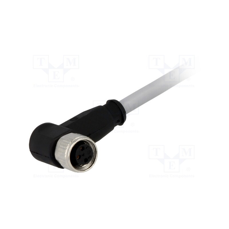 1 pcs x HARTING - 21348300380050 - Connector: M8, female, PIN: 3, angled 90°, with lead, plug, 5m, PVC