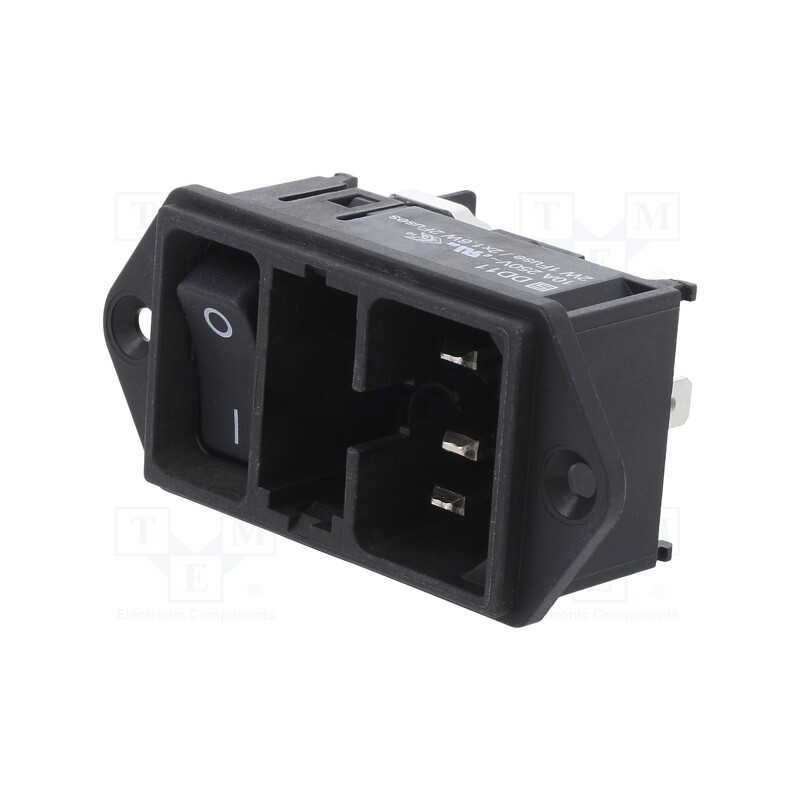 1 pcs x SCHURTER - DD11.0121.1110 - Connector: AC supply, socket, male, 10A, 250VAC, C14 (E), DD11