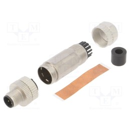 1 pcs x DEGSON ELECTRONICS - SM12-CVC-D4M-1B7 - Plug, M12, PIN: 4, male, D code-Ethernet, for cable, soldering, IP65