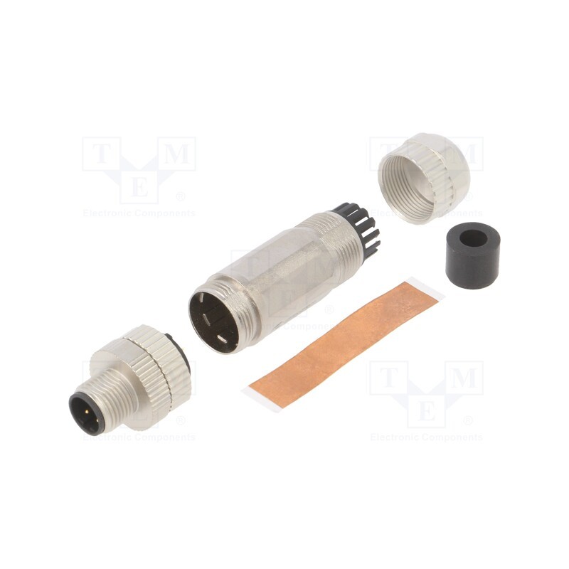 1 pcs x DEGSON ELECTRONICS - SM12-CVC-D4M-1B7 - Plug, M12, PIN: 4, male, D code-Ethernet, for cable, soldering, IP65