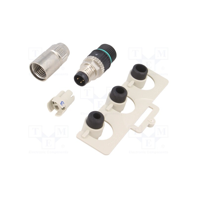 1 pcs x WEIDMu00dcLLER - 1784040001 SAIS-3-IDC M8 SMALL - Connector: M8, male, PIN: 3, straight, for cable, plug, 4A, IP67, 32V