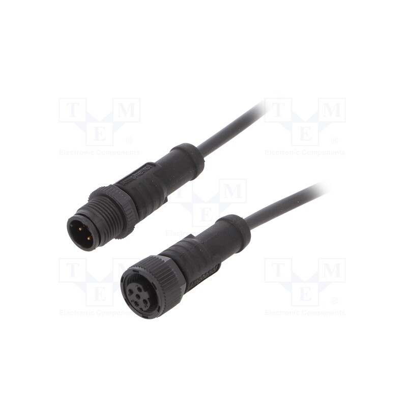 1 pcs x AMPHENOL LTW - MSDP04ML-SDPFL-SB001 - Cable: for sensors/automation, PIN: 4, M12-M12, D code-Ethernet